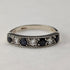 UK Vintage Blue & Clear Milgrain Eternity Ring Sterling Silver Ring (US Size 7.5)