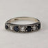 UK Vintage Blue & Clear Milgrain Eternity Ring Sterling Silver Ring (US Size 7.5)