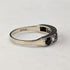 UK Vintage Blue & Clear Milgrain Eternity Ring Sterling Silver Ring (US Size 7.5)