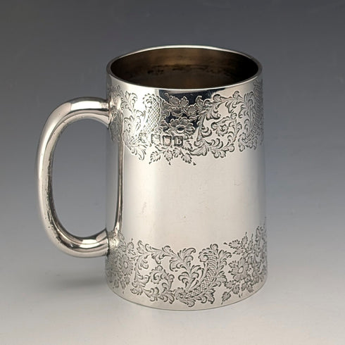 1897 British Antique Sterling Silver Mug 141g Z Barraclough & Sons