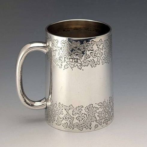 1897年 英國古董純銀馬克杯 141克 Z Barraclough & Sons