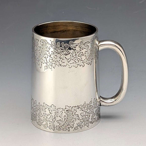1897年 英國古董純銀馬克杯 141克 Z Barraclough & Sons