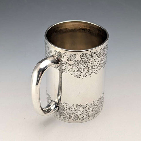 1897年 英國古董純銀馬克杯 141克 Z Barraclough & Sons