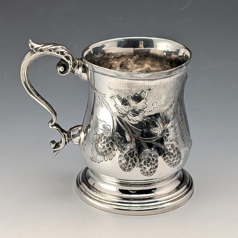 Circa 1870 English Antique Silver Plate Mug