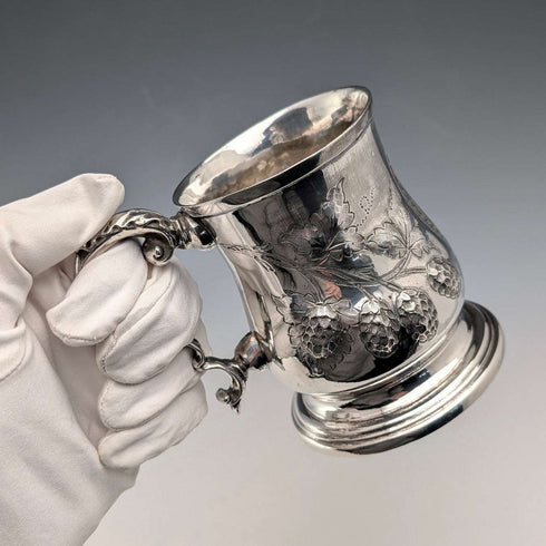 Circa 1870 English Antique Silver Plate Mug