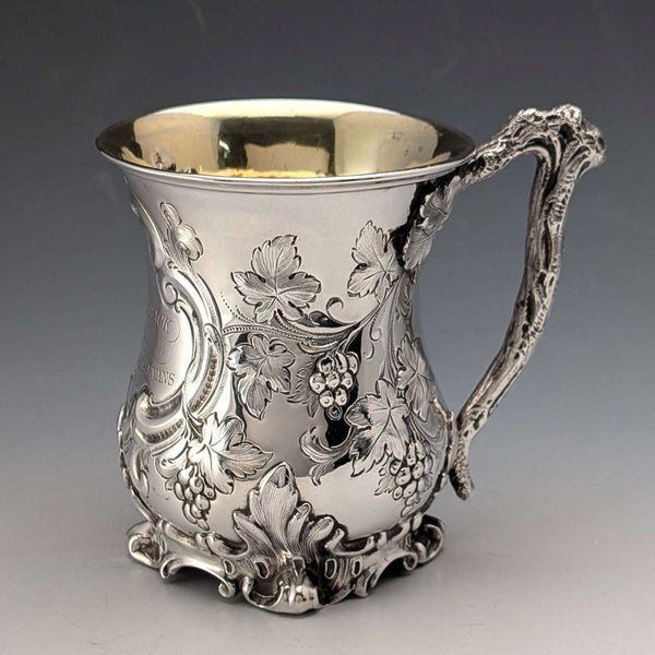 1862年 英国アンティーク 純銀製 マグカップ 192g Edward & John Barnard