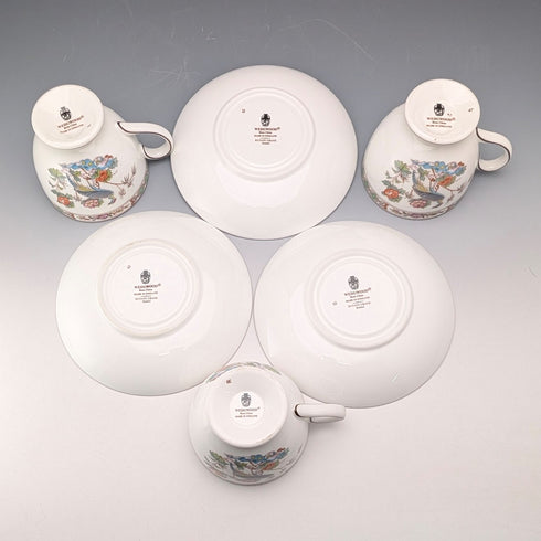 United Kingdom Vintage Wedgwood "Kutani Crane" Cup & Saucer - Set of 3 (1)