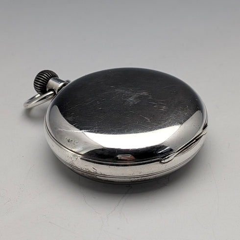 1887 Antique British J.W. Benson Pocket Watch Sterling Silver Open Face Good Working Order