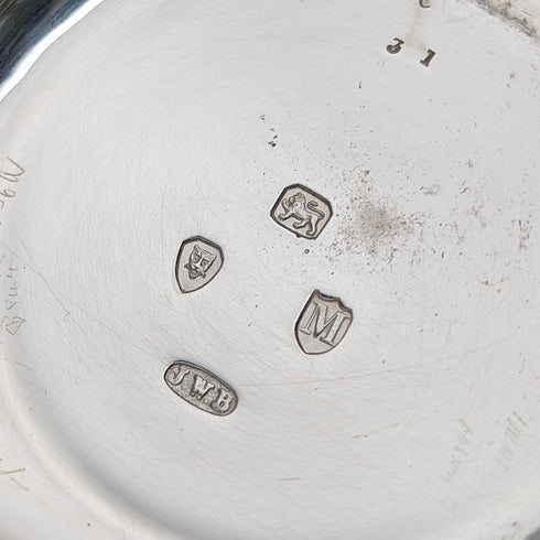 1887 Antique British J.W. Benson Pocket Watch Sterling Silver Open Face Good Working Order