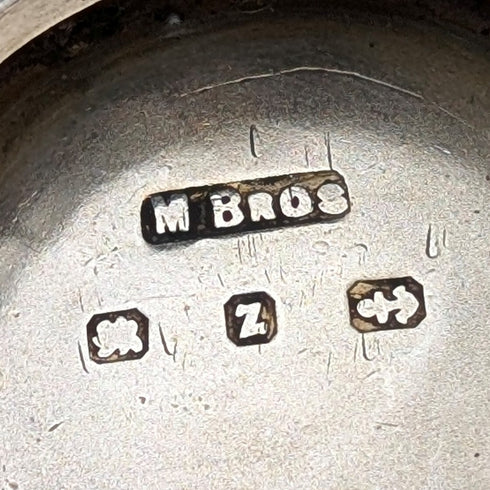 1899年 英国アンティーク 純銀製 小型ピルケース 5.9g M Bros