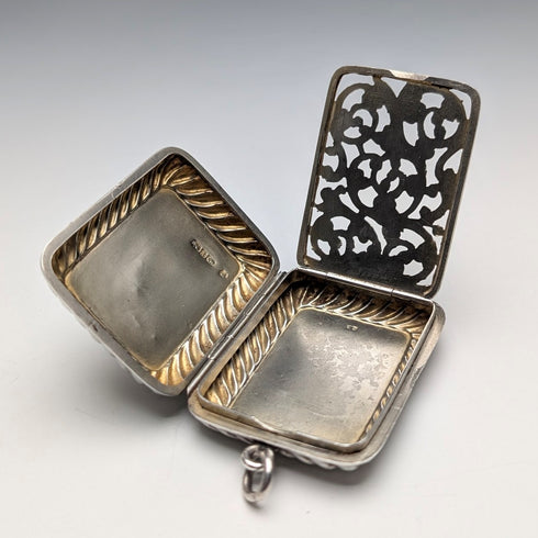 1891年 英國古董 純銀嗅鹽盒 33g Hayes Brothers