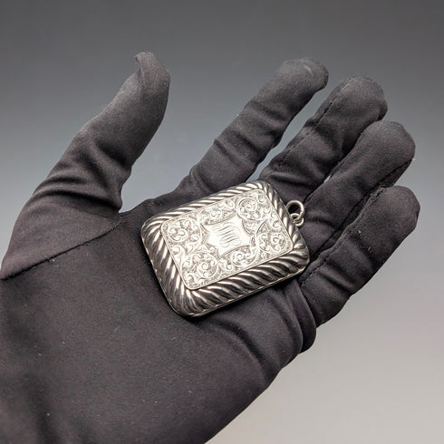 1891年 英國古董 純銀嗅鹽盒 33g Hayes Brothers