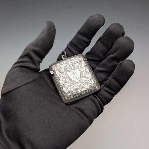 1896年 英国アンティーク 純銀製 ヴェスタケース 31g J. Wilmot