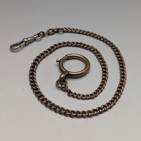 Vintage Brass Slim Albert Chain with Bolt Ring Clasps