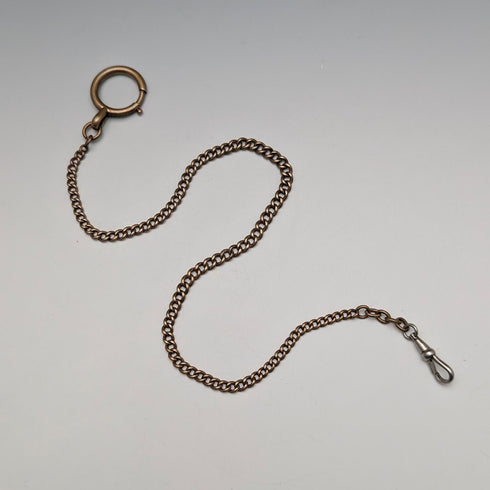 Vintage Brass Slim Albert Chain with Bolt Ring Clasps