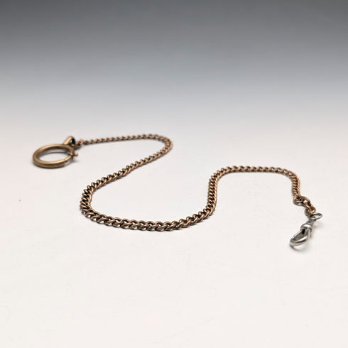 Vintage Brass Slim Albert Chain with Bolt Ring Clasps