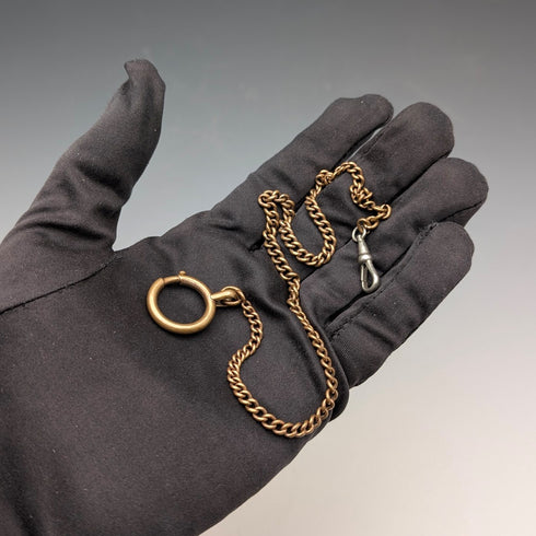 Vintage Brass Slim Albert Chain with Bolt Ring Clasps