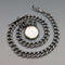 1911 British Antique Sterling Silver Albert Chain 59g with Sixpence Coin Fob