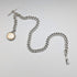 1911 British Antique Sterling Silver Albert Chain 59g with Sixpence Coin Fob