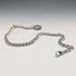 1911 British Antique Sterling Silver Albert Chain 59g with Sixpence Coin Fob
