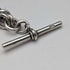 1911 British Antique Sterling Silver Albert Chain 59g with Sixpence Coin Fob