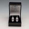 English Vintage Sterling Silver Mackintosh Rose Stud Earrings with Case