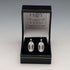 English Vintage Sterling Silver Mackintosh Rose Stud Earrings with Case