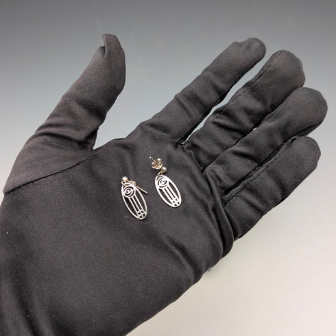 英國復古純銀麥金塔玫瑰耳環附盒