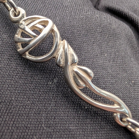 British Vintage Solid Silver Mackintosh Rose Bracelet with Case