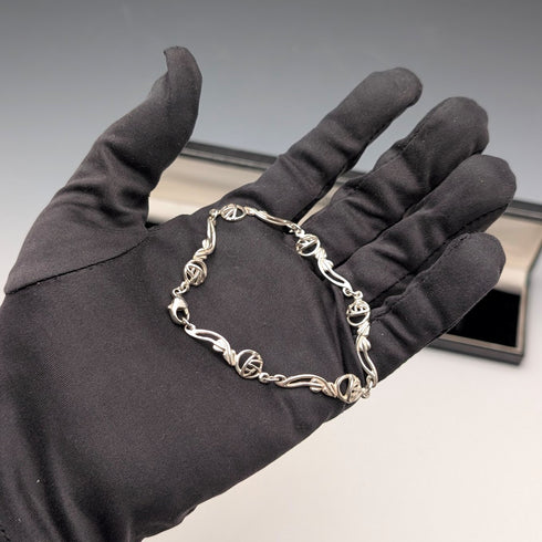 British Vintage Solid Silver Mackintosh Rose Bracelet with Case