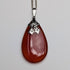 ヴィンテージ ドロップ型レッドストーン ペンダント チェーン付き