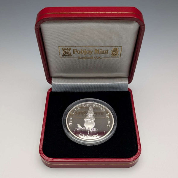 1998年 英国ジブラルタル クラウン銀貨 「ピーターラビット」PobjoyMint ケース・説明書付