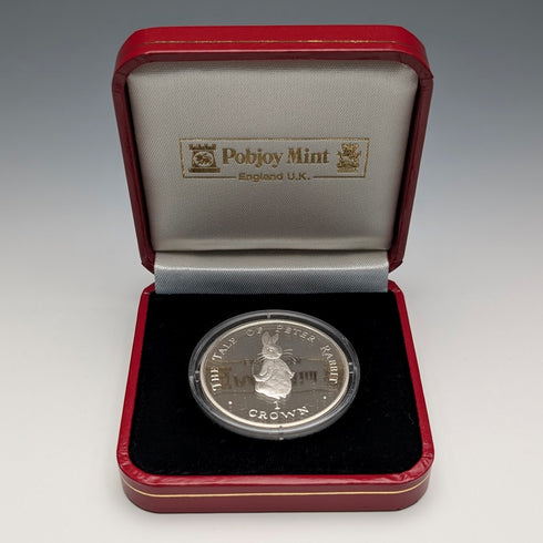 1997 Great Britain Gibraltar Crown Silver Coin "Peter Rabbit" Pobjoy Mint with Case and Certificate