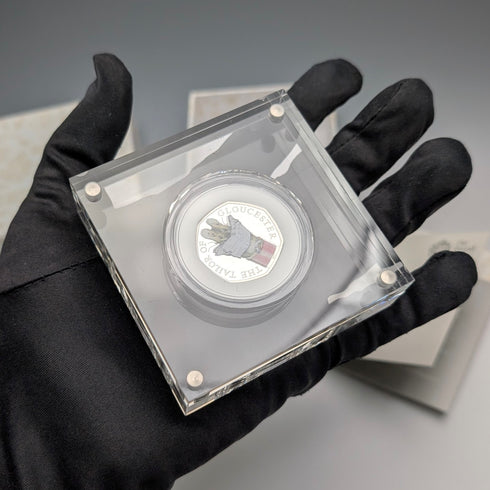 英国 ビアトリクス・ポター 生誕150年記念 「グロスターの仕立て屋」50ペンス記念銀貨 RoyalMint ケース・説明書付