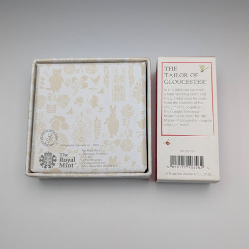 英国 ビアトリクス・ポター 生誕150年記念 「グロスターの仕立て屋」50ペンス記念銀貨 RoyalMint ケース・説明書付