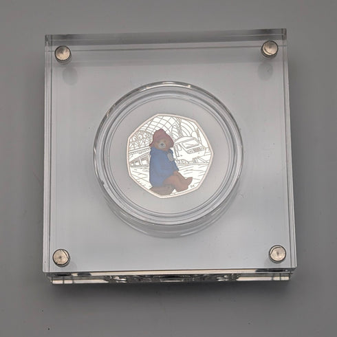 United Kingdom "Paddington Bear" 60th Anniversary 50p Proof Silver Coin with Royal Mint Case and Certificate of Authenticity