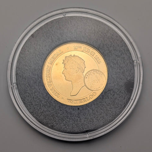 "Battle of Waterloo" 200th Anniversary of Victory Gold and Silver Coin and Replica Medal 3-Coin Set