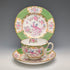 English Vintage Minton Green Cockatrice Tea Cup Trio
