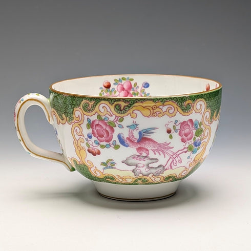 English Vintage Minton Green Cockatrice Tea Cup Trio