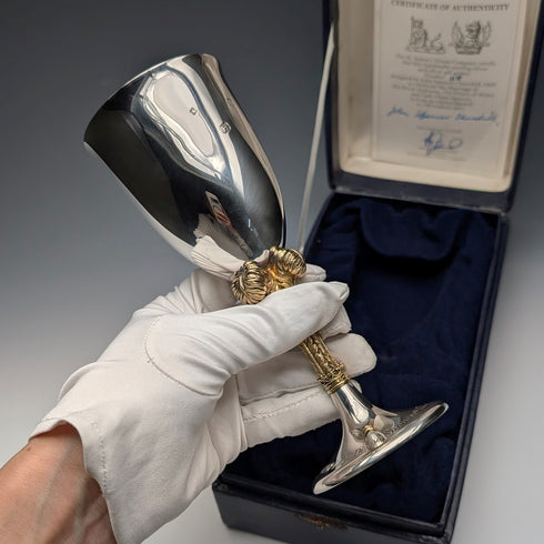 1981 UK Royal Wedding Commemorative Sterling Silver Goblet 207g St James House Company