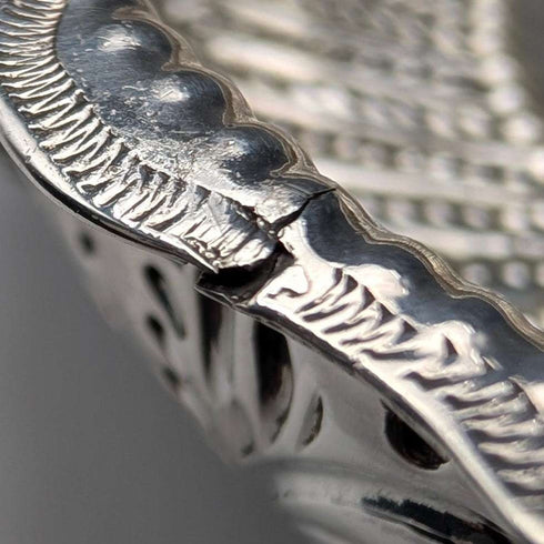 1880 British Antique Sterling Silver Footed Dish 124g Holland Son & Slater