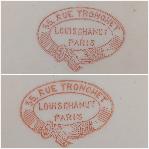 French Antique Japonism Design Hard Ceramic Side Plate Pair ①