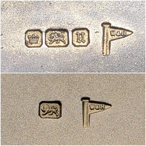 1912年英國古董純銀鵝卵石形鼻煙盒,重78克,沃克和霍爾