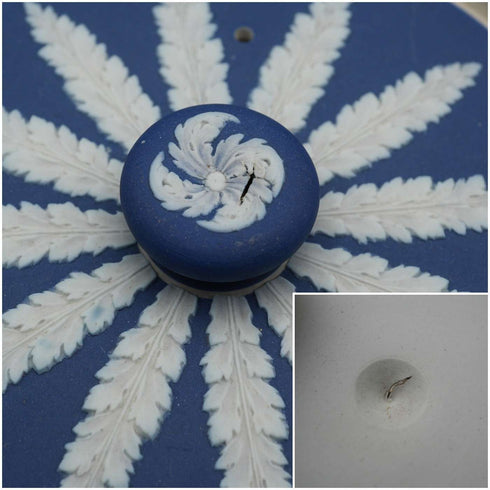 約1900年 英國古董 Wedgwood 碧玉陶(Jasperware)鼓形茶壺