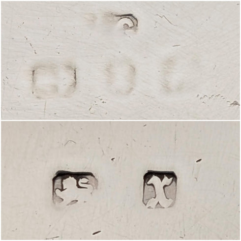 1897年 英国アンティーク 純銀製 両開き型カードケース 鏡面仕上げ 紋章刻印 107g