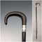 Circa 1910 British antique gentleman's pure silver decorated horn handle walking stick 91cm