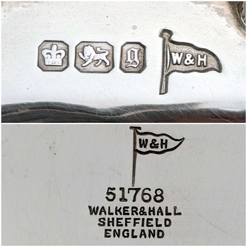 1906年 英国アンティーク 純銀製コンポート 315g 直径18cm Walker&Hall