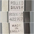 British Vintage Yard O' Red Rolled Silver Push-Pull Pencil Hexagon Paper Box