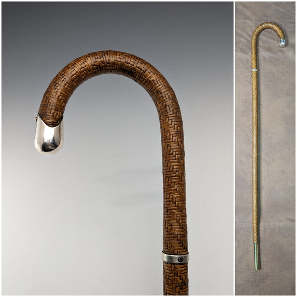 Vintage Men's Rattan Wicker Walking Stick 87cm