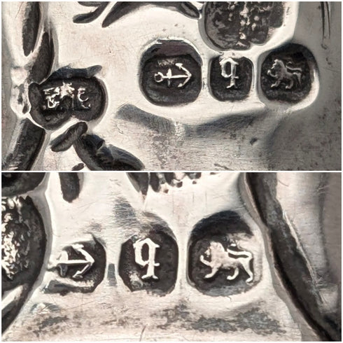 1890年英国アンティーク 純銀レリーフ装飾 オペラグラス 双眼鏡